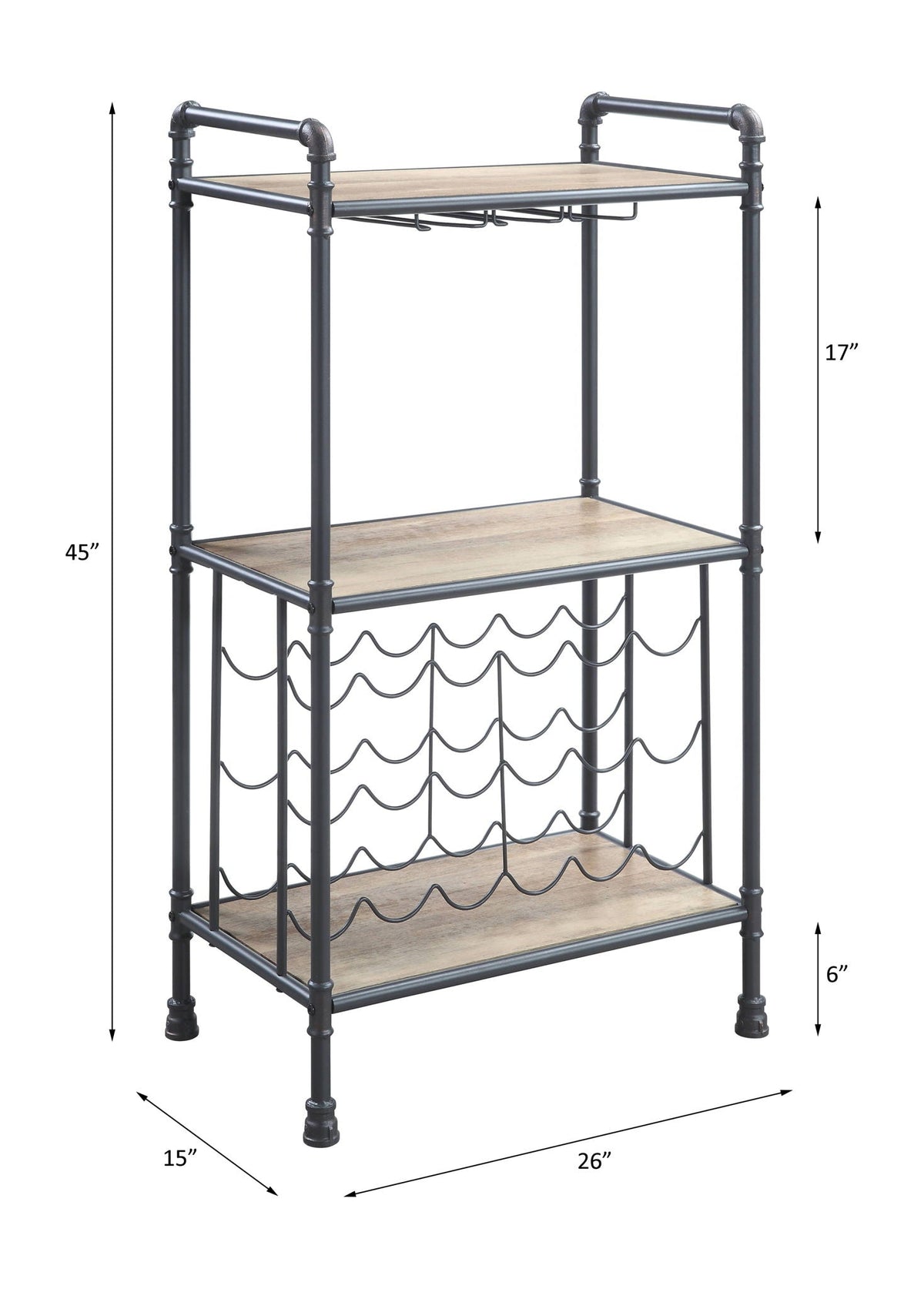 Brantley - Wine Rack - Gray / Oak by Unique Piece Furniture