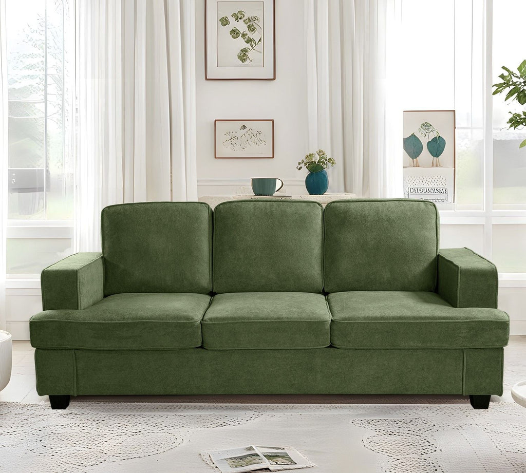 Modern Sofa, Comfortable 3 Seater Couch With Deep Seating, Loose Back Cushions, Wide Arms by Unique Piece Furniture