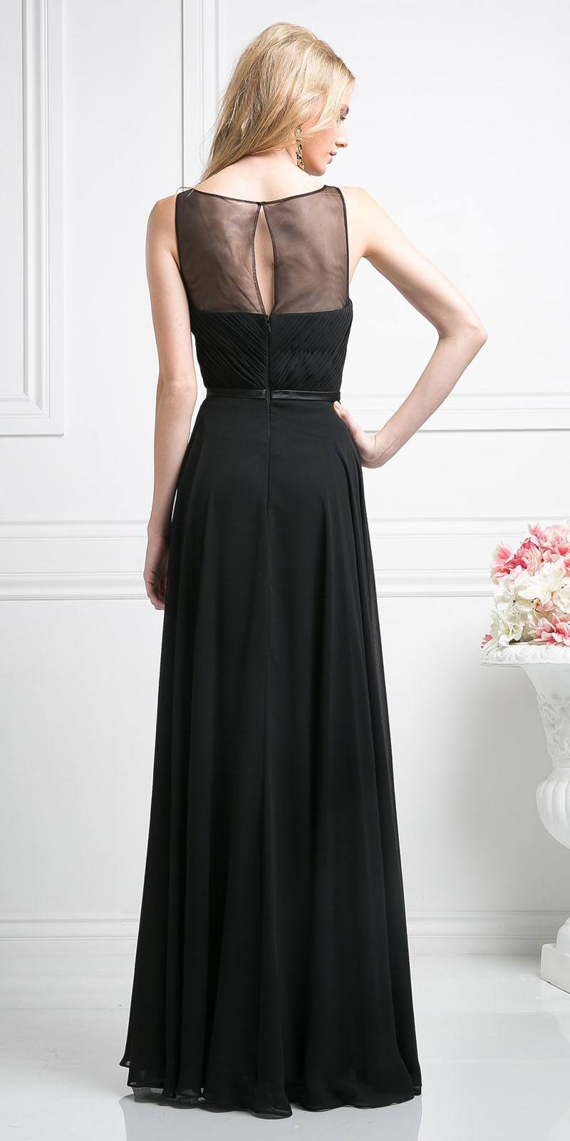 Cinderella Divine 7458 Illusion Sweetheart Long Chiffon Dress by DiscountDressShop