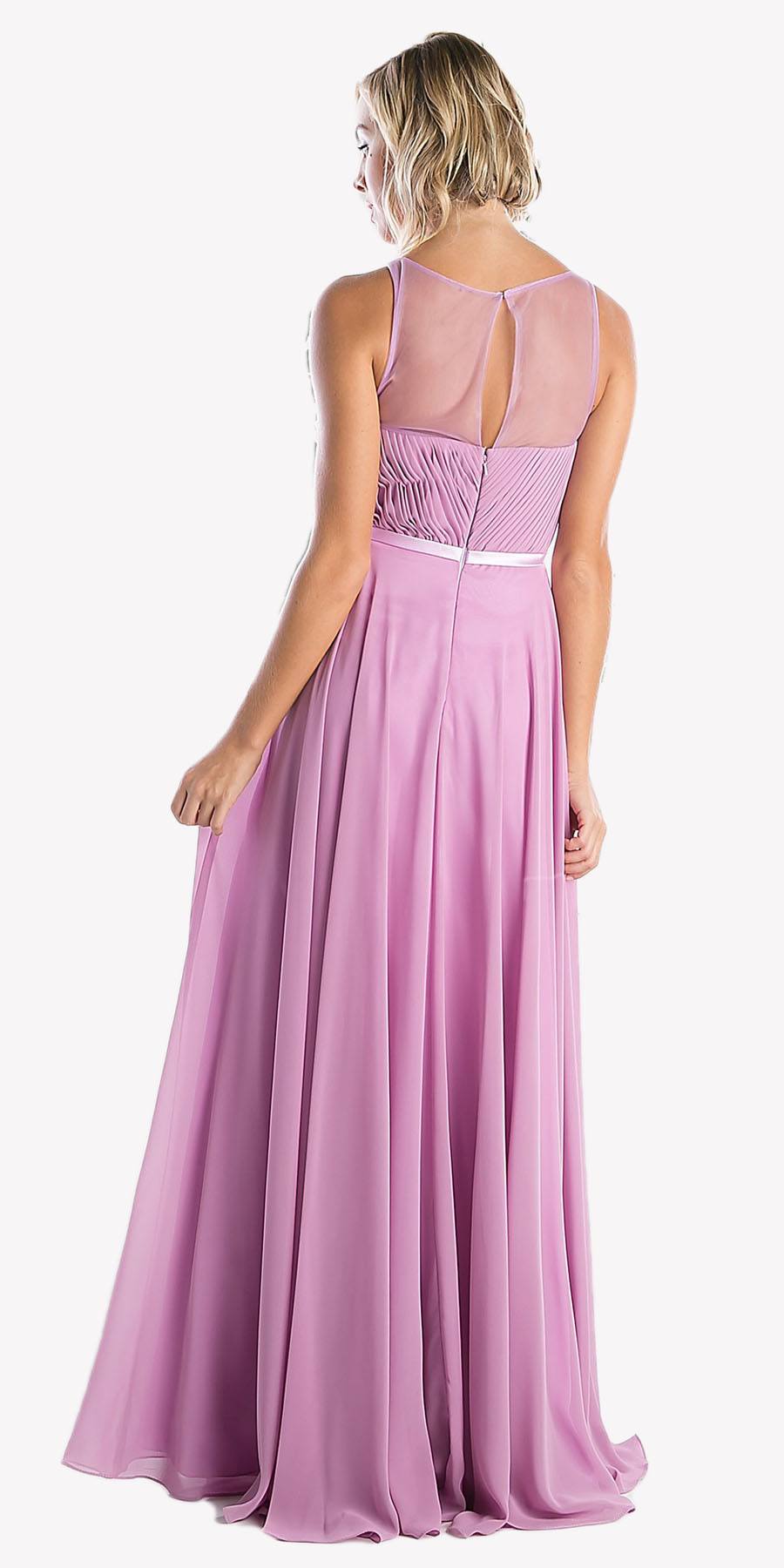 Cinderella Divine 7458 Illusion Sweetheart Long Chiffon Dress by DiscountDressShop