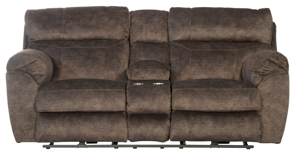 Sedona - Power Headrest Lay Flat Reclining Console Loveseat With Storage & Cupholders by Unique Piece Furniture
