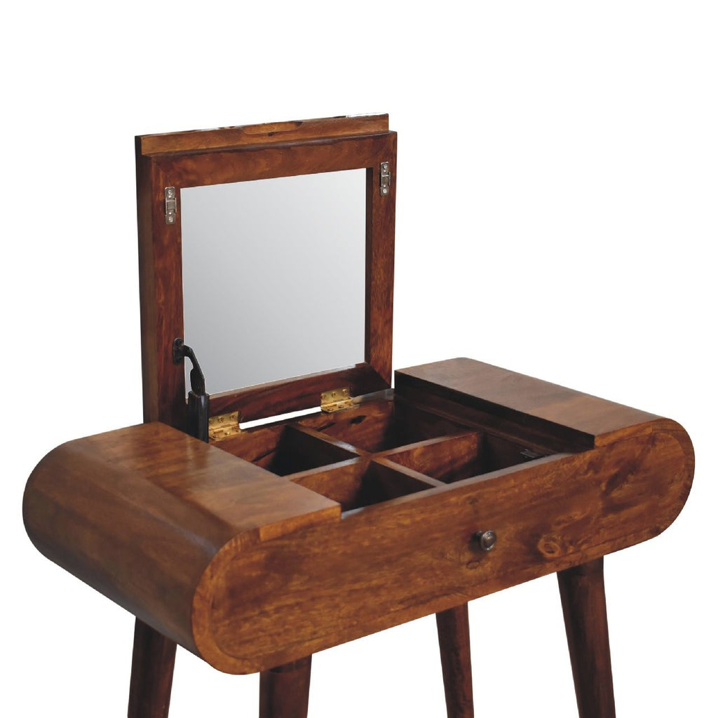 Mini Round Fold Vanity - Chestnut by Unique Piece Furniture