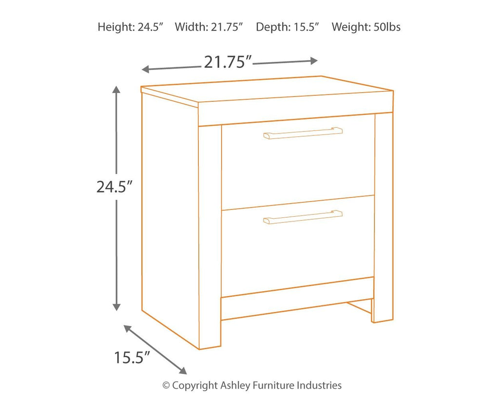 Derekson - Two Drawer Night Stand - Multi Gray by Unique Piece Furniture