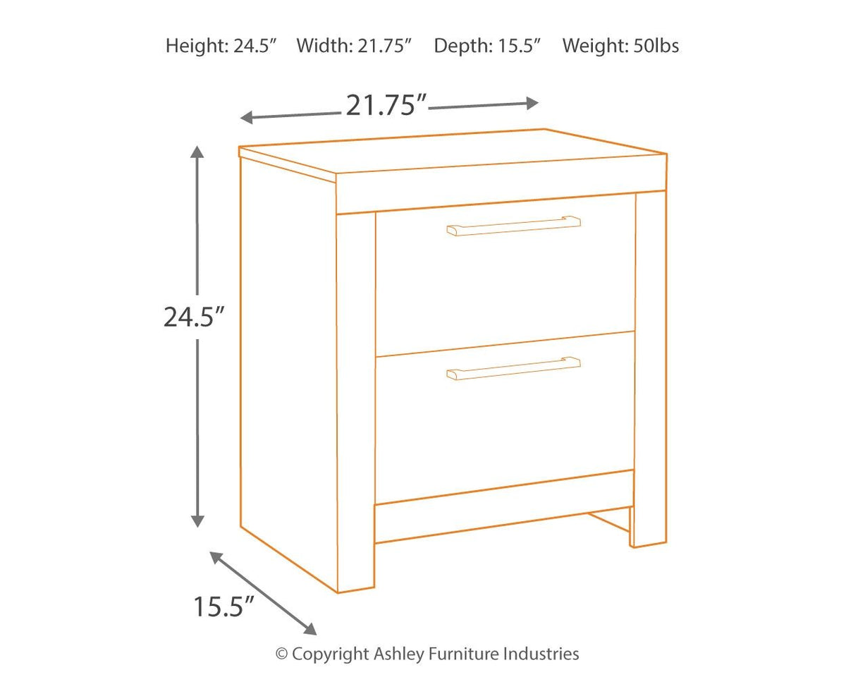 Derekson - Two Drawer Night Stand - Multi Gray by Unique Piece Furniture