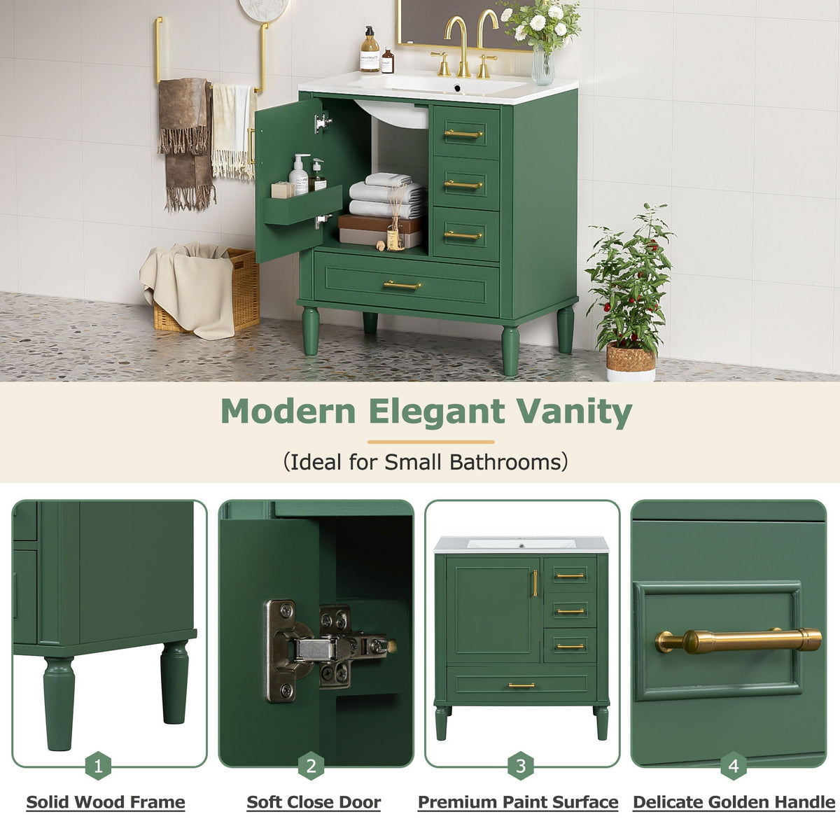 Traditional Bathroom Vanity Set With Soft Close Doors by Unique Piece Furniture