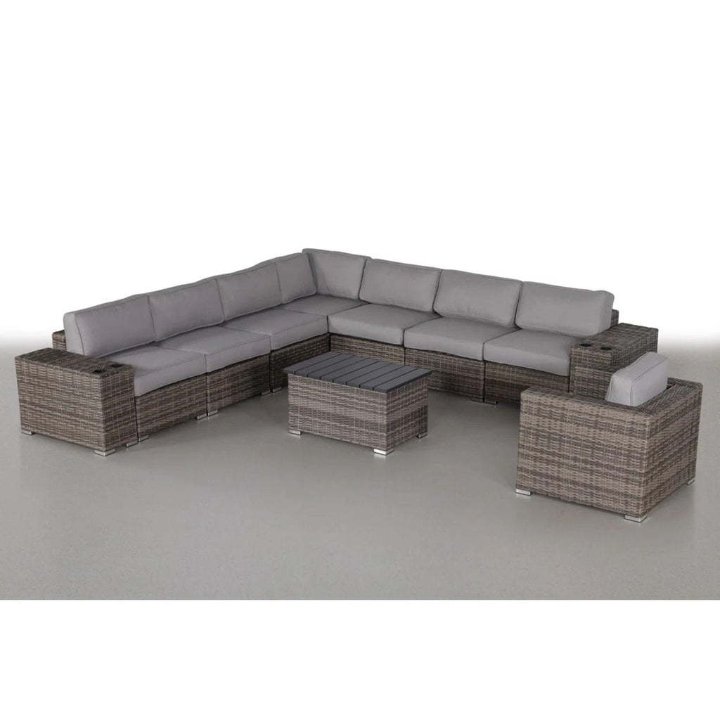 Modern Patio Rattan Sectional Set With Cushions by Unique Piece Furniture