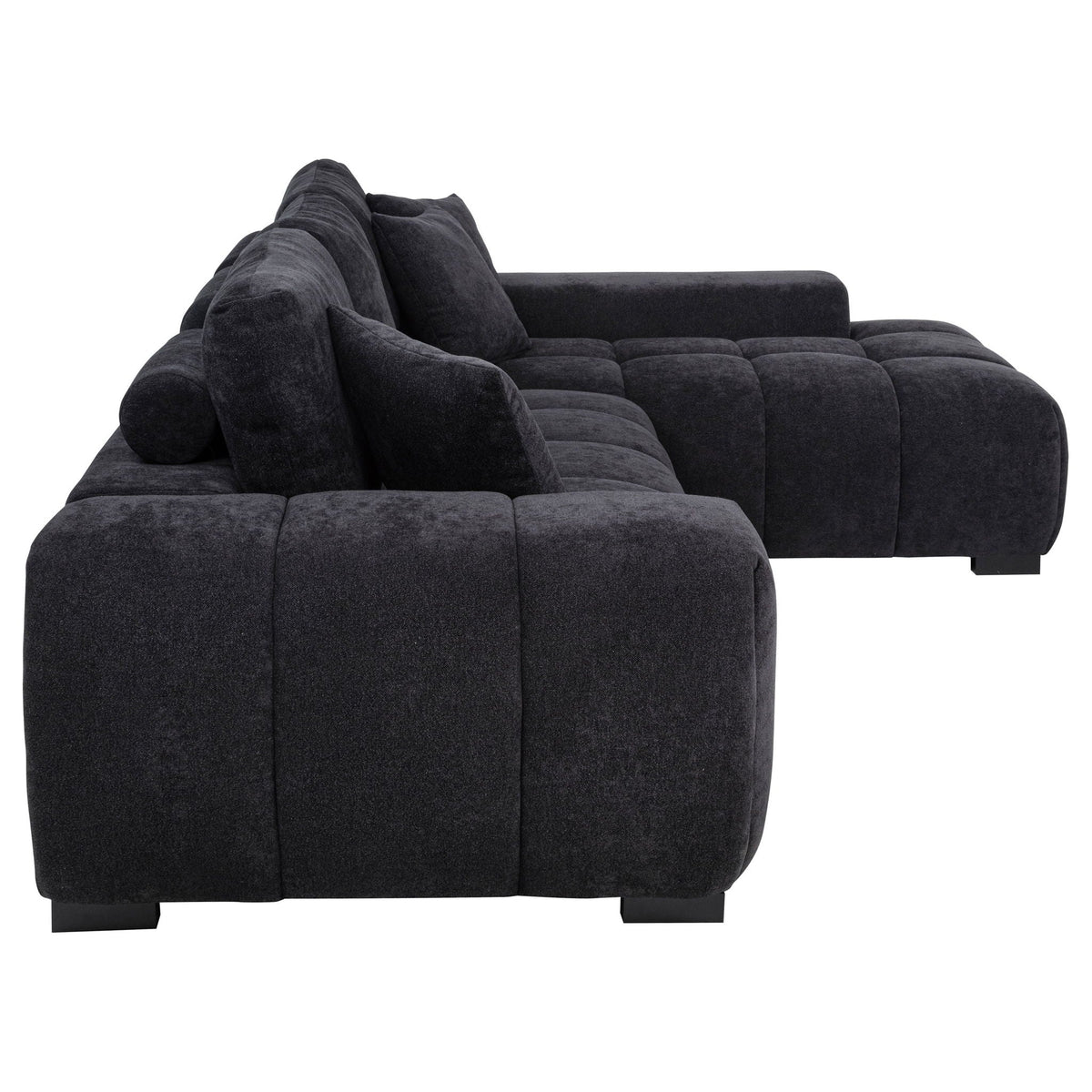 Octavia Upholstered Sectional Chaise Sofa Black by Unique Piece Furniture