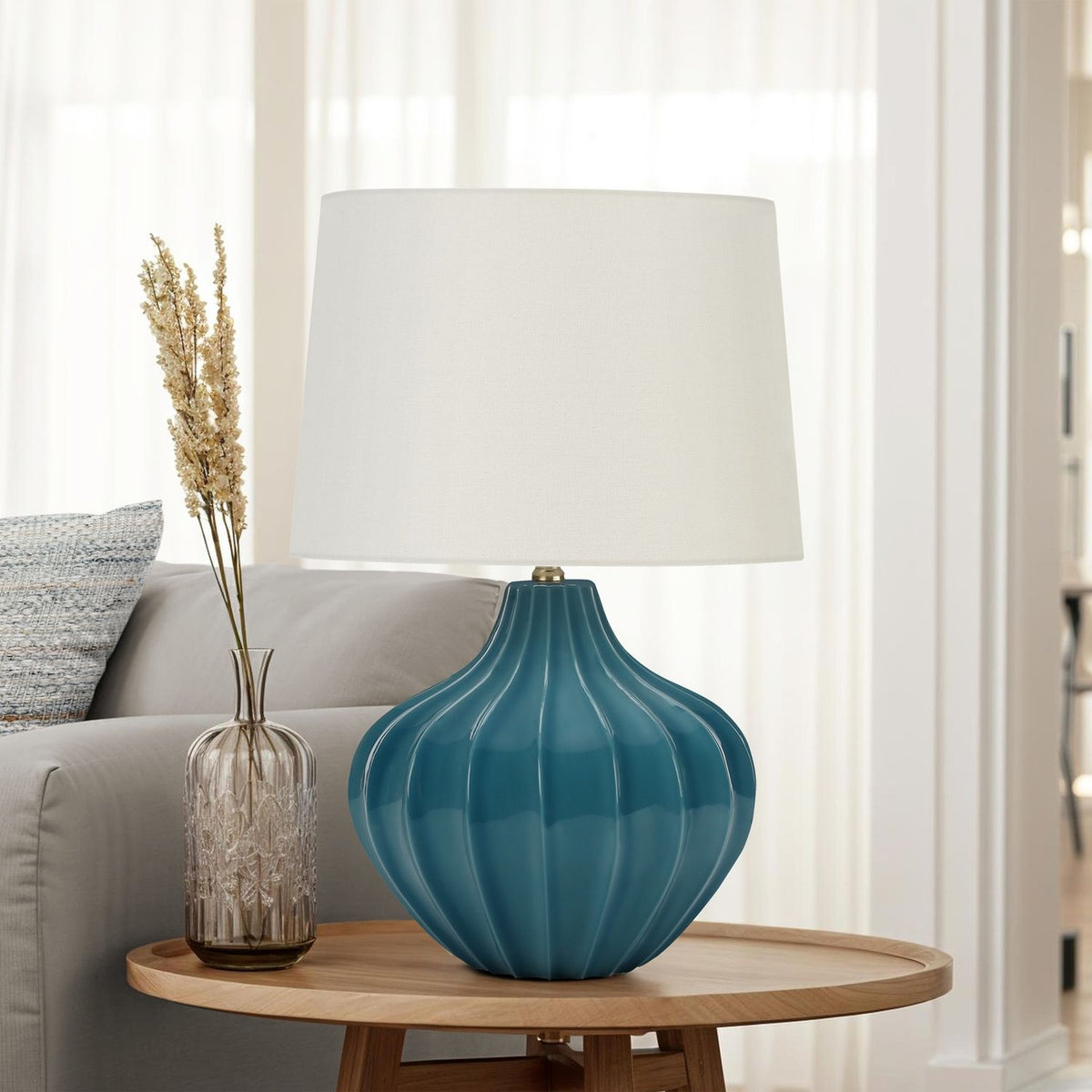 Lighting, Table Lamp, Ceramic, Transitional - Blue by Unique Piece Furniture