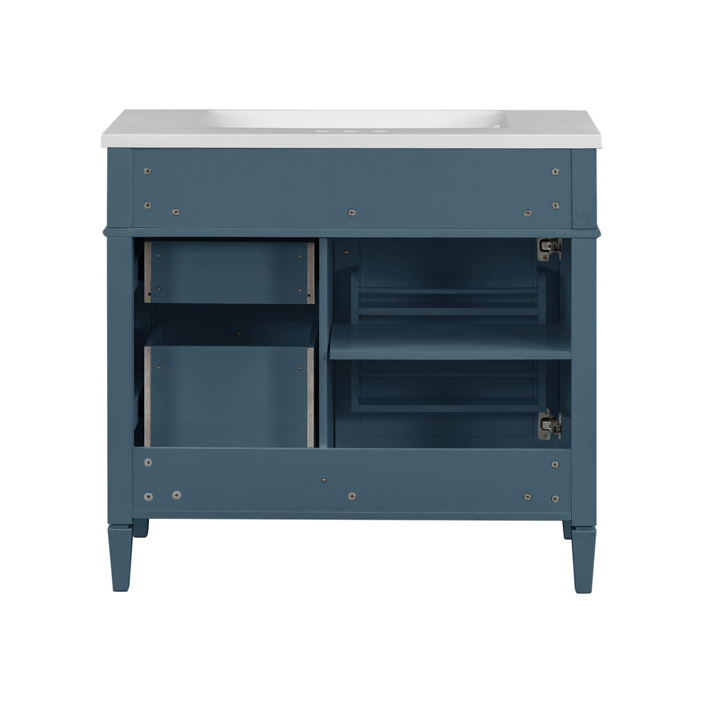 Bathroom Vanity With 2 Drawers And Tip-Out Drawer, Storage Cabinet by Unique Piece Furniture