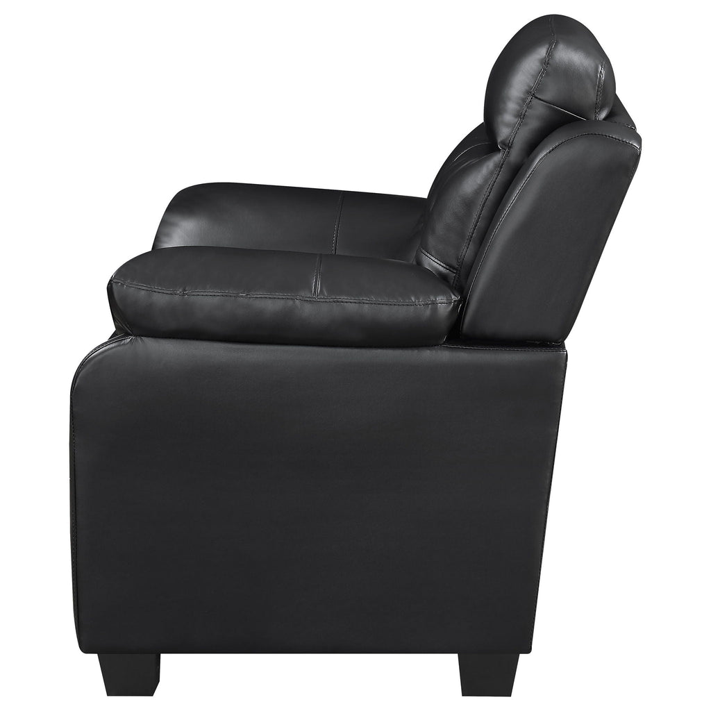 Finley Upholstered Padded Arm Tufted Loveseat Black by Unique Piece Furniture
