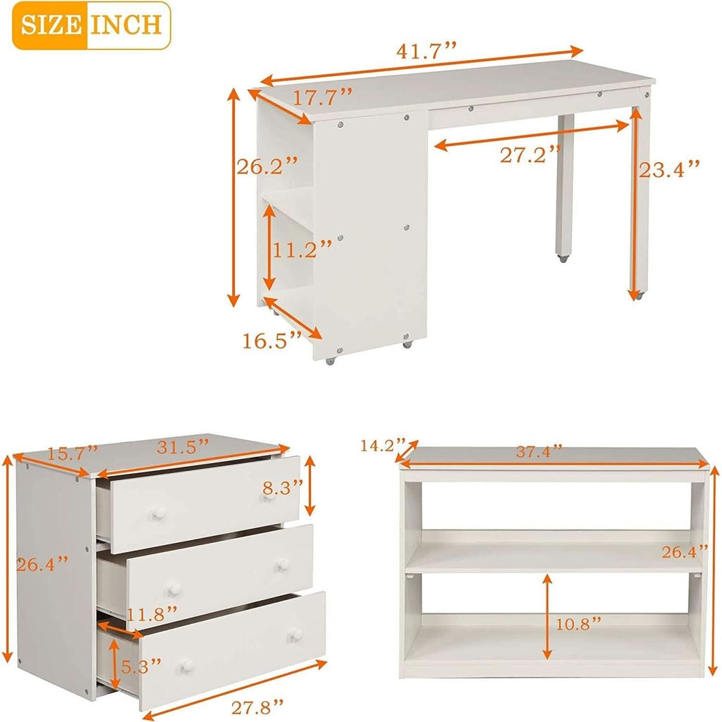 Twin Loft Bed With Rolling Desk And Storage For Small Rooms by ShipItFurniture