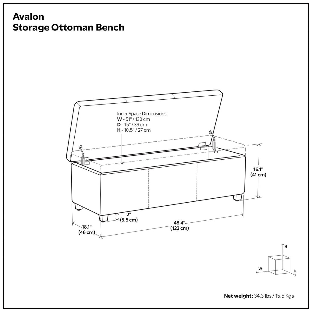 Avalon - Multifunctional Storage Ottoman Bench by Unique Piece Furniture