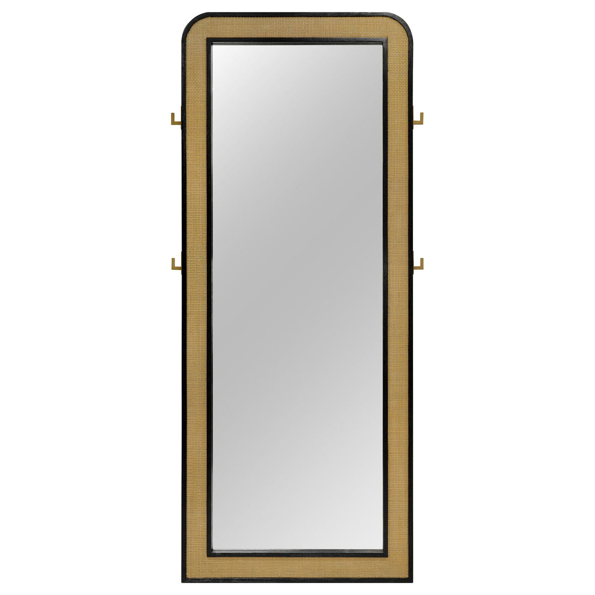 Arini Cane Weave Full Length Standing Floor Mirror Black by Unique Piece Furniture