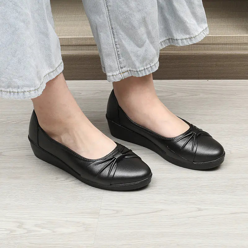 Low-top PVC Plain Faux Leather Shoes by Trendy Attic Store01