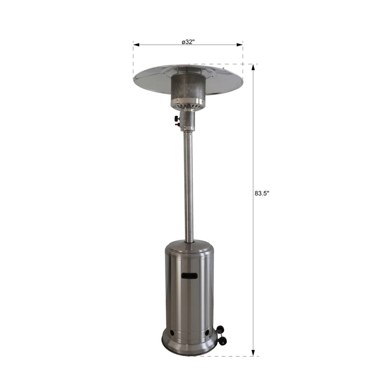 46000 Btu Propane Patio Heater - Steel Gray by Unique Piece Furniture