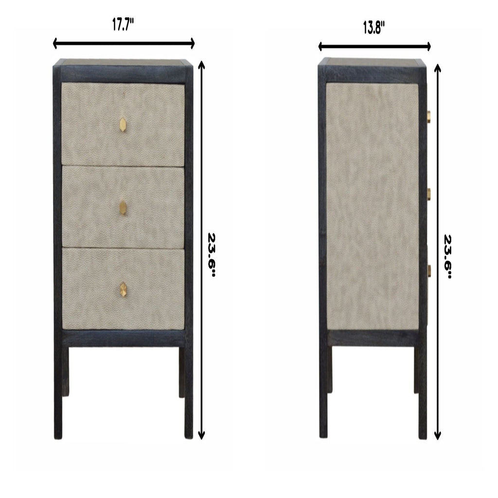 Nightstand, 3 Drawer - Black by Unique Piece Furniture