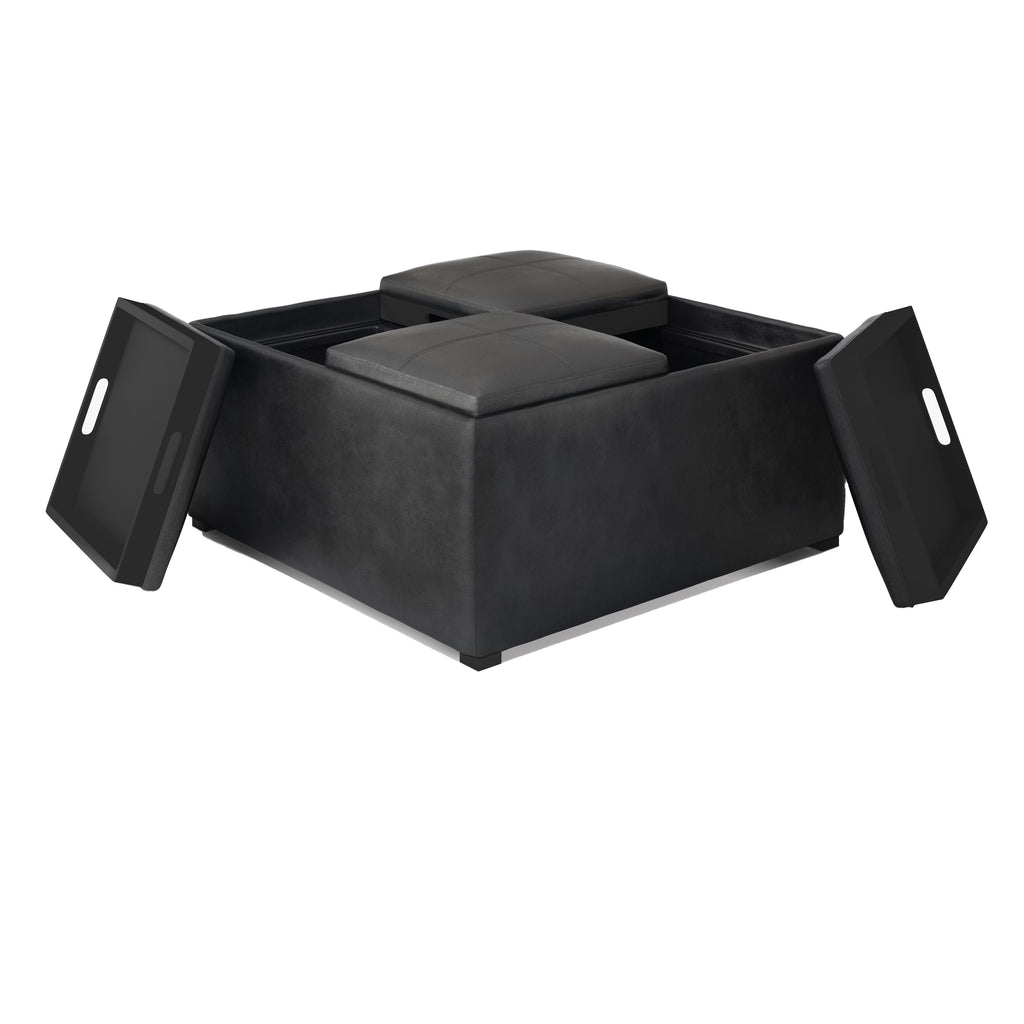 Avalon - Upholstered Square Coffee Table Storage Ottoman by Unique Piece Furniture