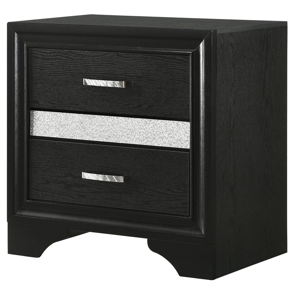 Miranda 3-drawer Nightstand Bedside Table Black by Unique Piece Furniture