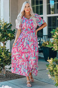 Green Wrap V Neck Floral Maxi Dress by Wild and Free Boutique