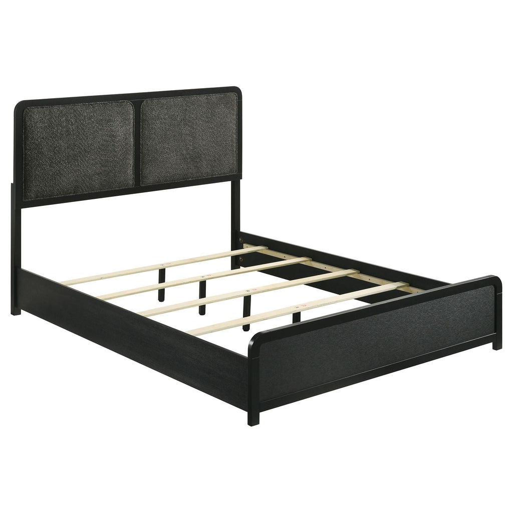 Cavelle 51-inch Upholstered Queen Panel Bed Black by Unique Piece Furniture
