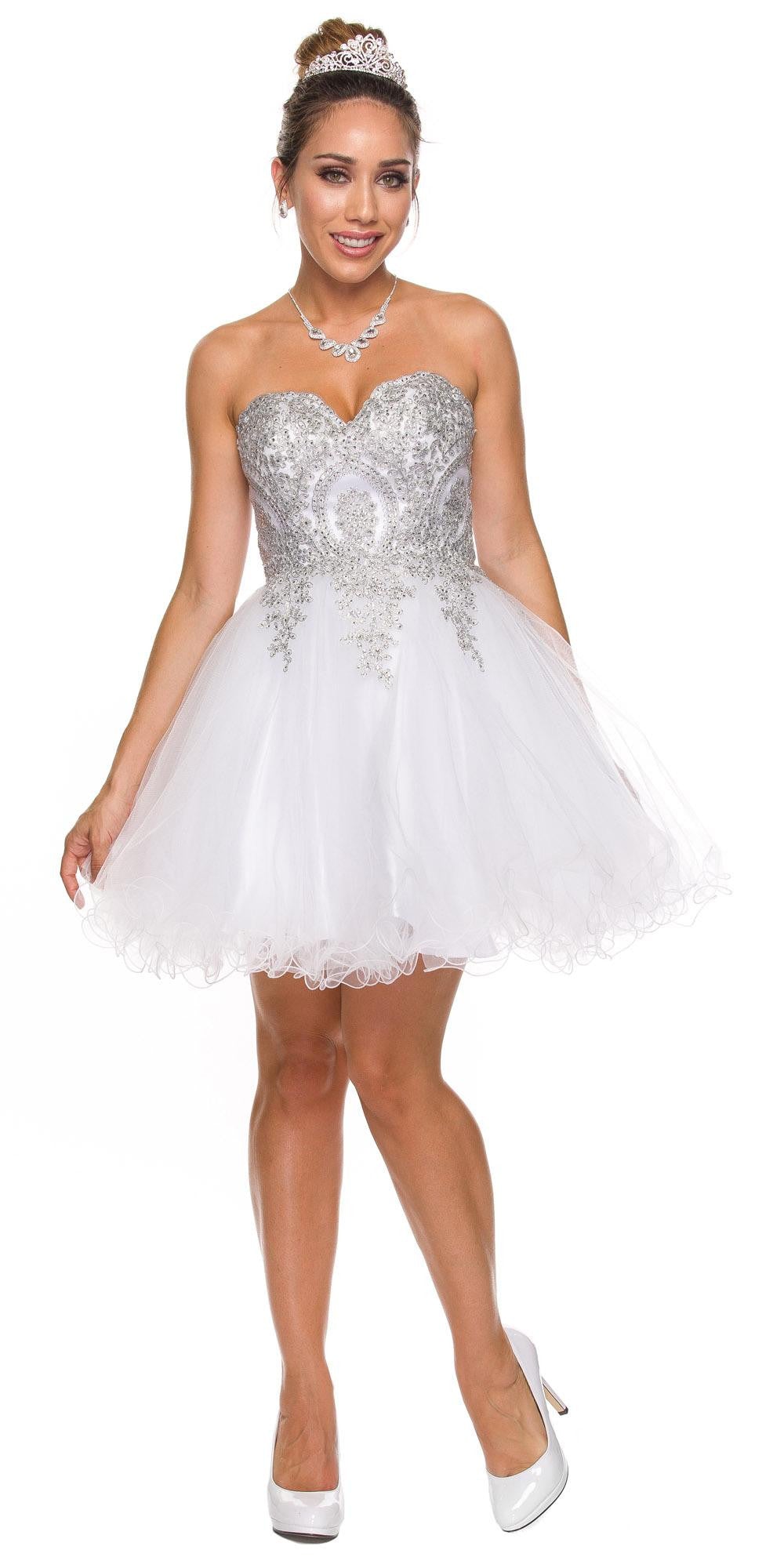 CLEARANCE - Juliet 762 Sweetheart Neckline Poofy Short Dress (Size M) by DiscountDressShop