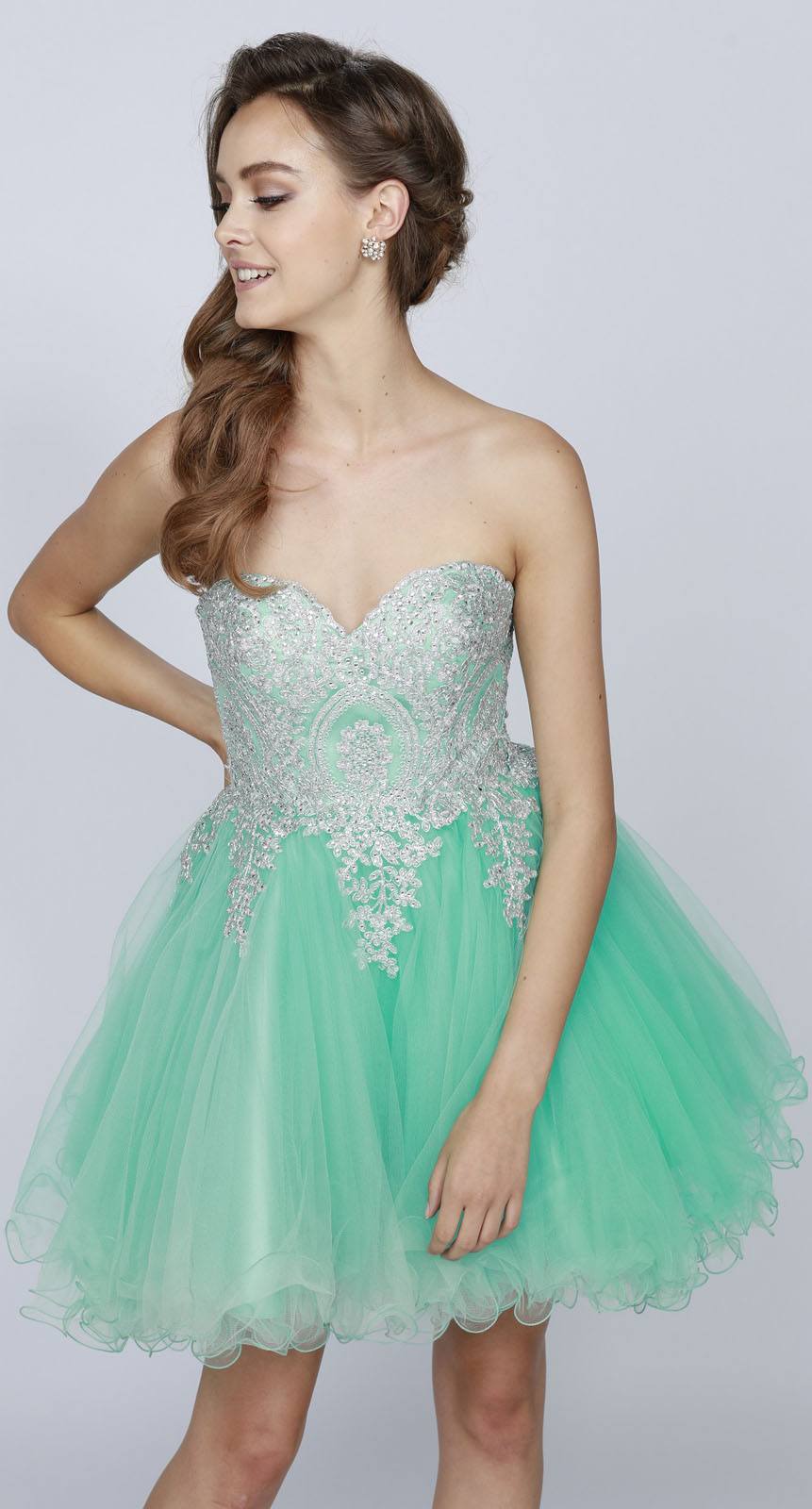 CLEARANCE - Juliet 762 Sweetheart Neckline Poofy Short Dress (Size M) by DiscountDressShop