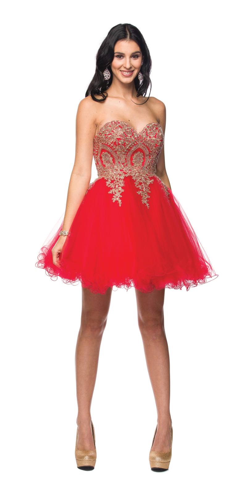 CLEARANCE - Juliet 762 Sweetheart Neckline Poofy Short Dress (Size M) by DiscountDressShop