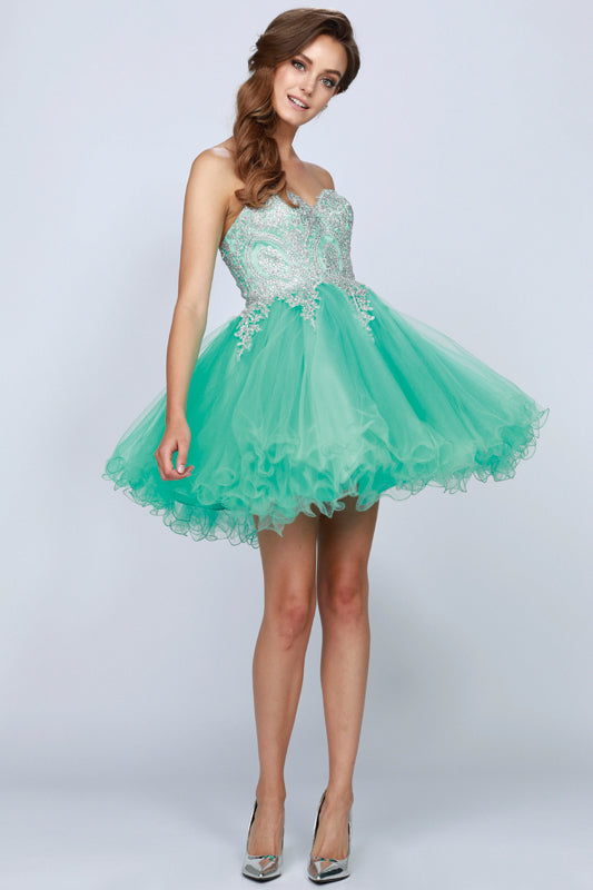 CLEARANCE - Juliet 762 Sweetheart Neckline Poofy Short Dress (Size M) by DiscountDressShop