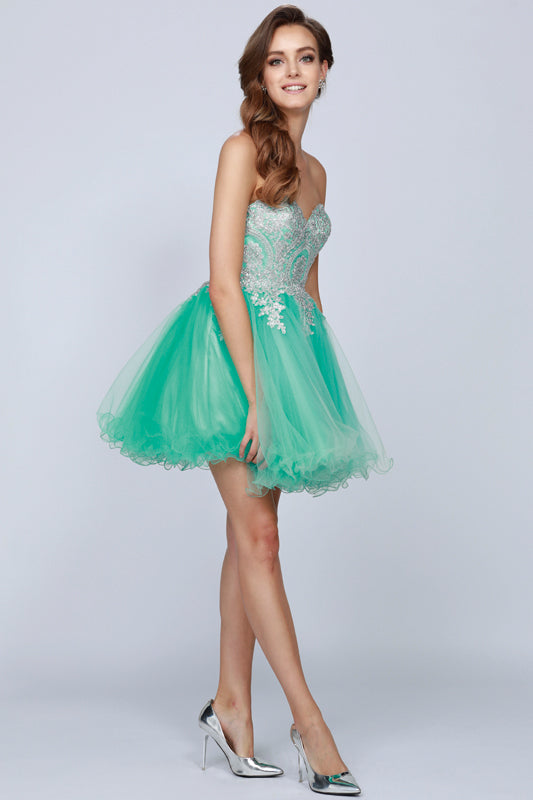 CLEARANCE - Juliet 762 Sweetheart Neckline Poofy Short Dress (Size M) by DiscountDressShop