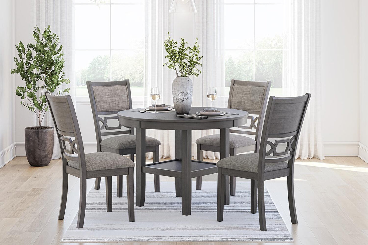Wrenning - Dining Room Table Set (Set of 5) - Gray by Unique Piece Furniture