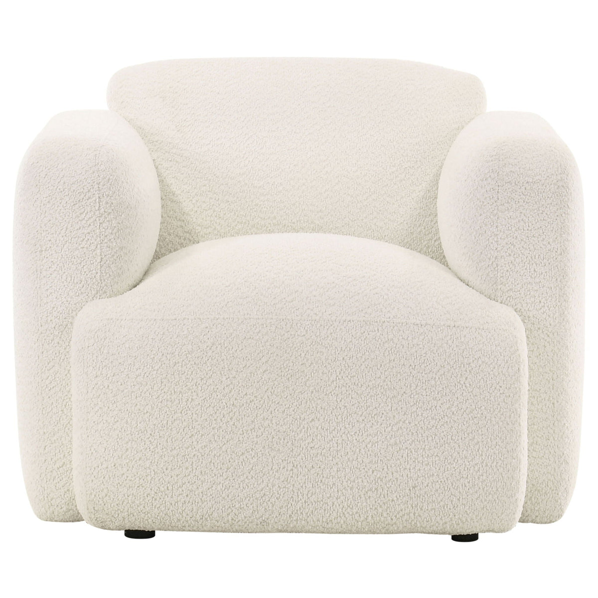 Dorset Fabric Upholstered Round Track Arm Accent Chair White by Unique Piece Furniture