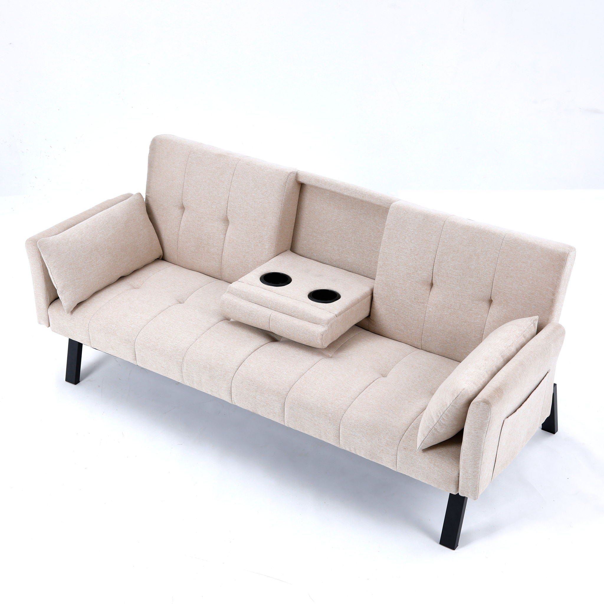 Sofa Bed With Foldable Design And Cup Holder by Unique Piece Furniture