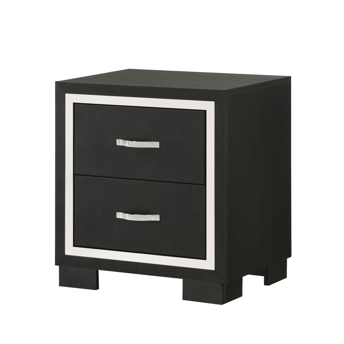 2 Drawer Bedroom Nightstand With Handles - Black by Unique Piece Furniture