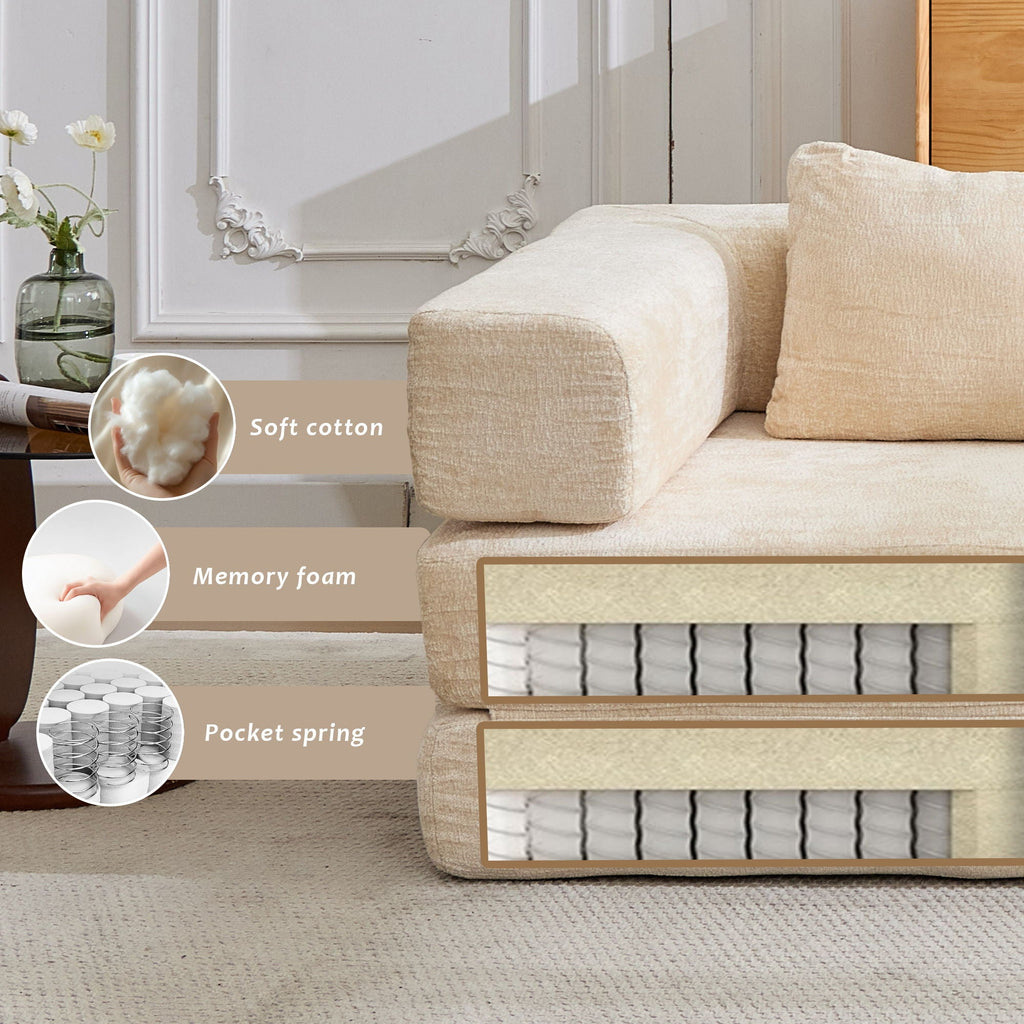 Convertible Floor Sofa Bed With Fixed Shape Frame For Living Room by Unique Piece Furniture