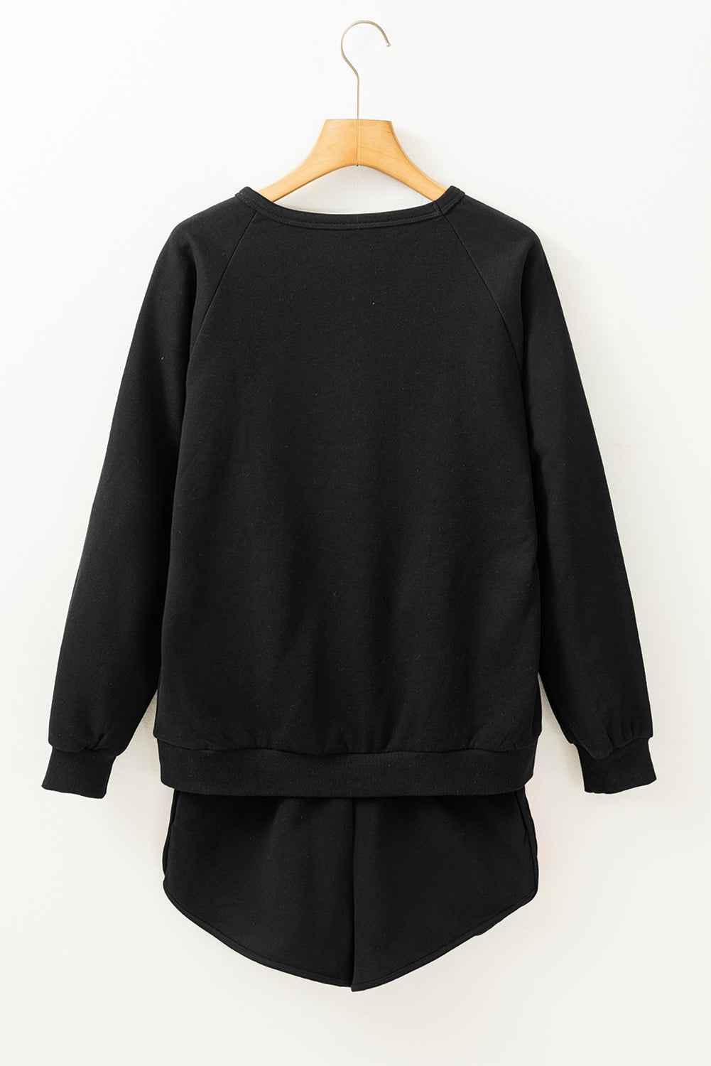 Black Striped Accent Pullover and Shorts Two Piece Casual Set by Wild and Free Boutique