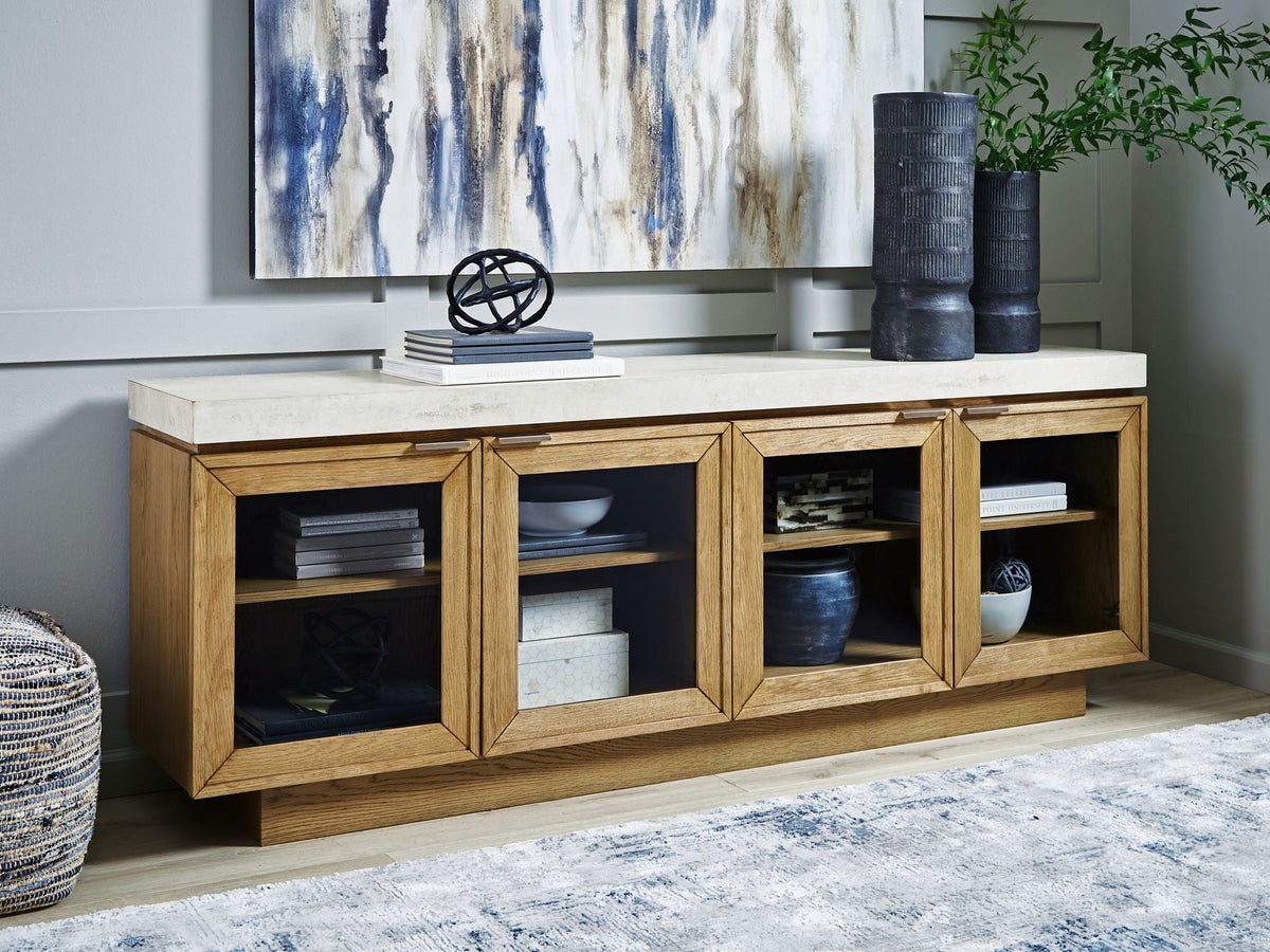 Adanworth - Accent Cabinet - Light Brown / Gray by Unique Piece Furniture