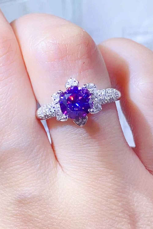 1 Carat Moissanite 925 Sterling Silver Ring by Wild and Free Boutique