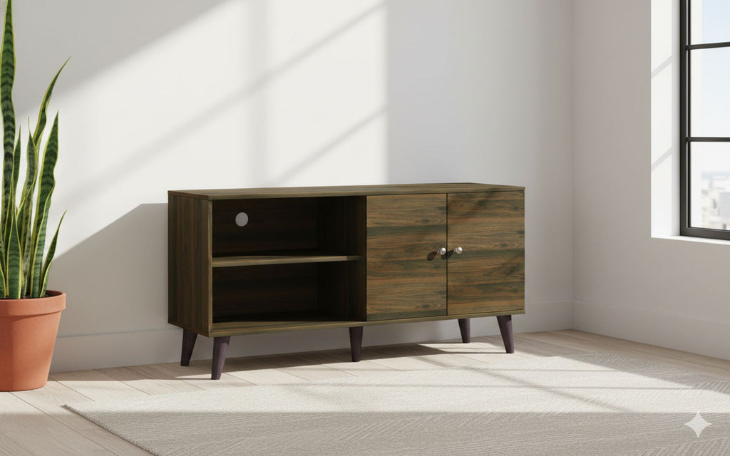 Amidon - TV Stand, With 2 Storage Shelves And 1 Cabinet by Unique Piece Furniture