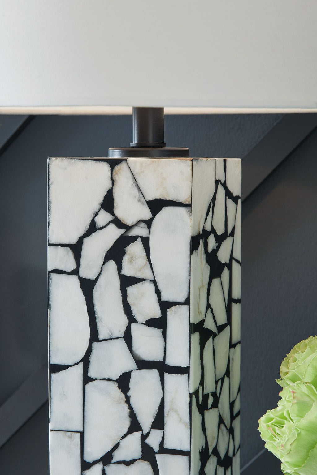 Macaria - Marble Table Lamp - White / Black by Unique Piece Furniture
