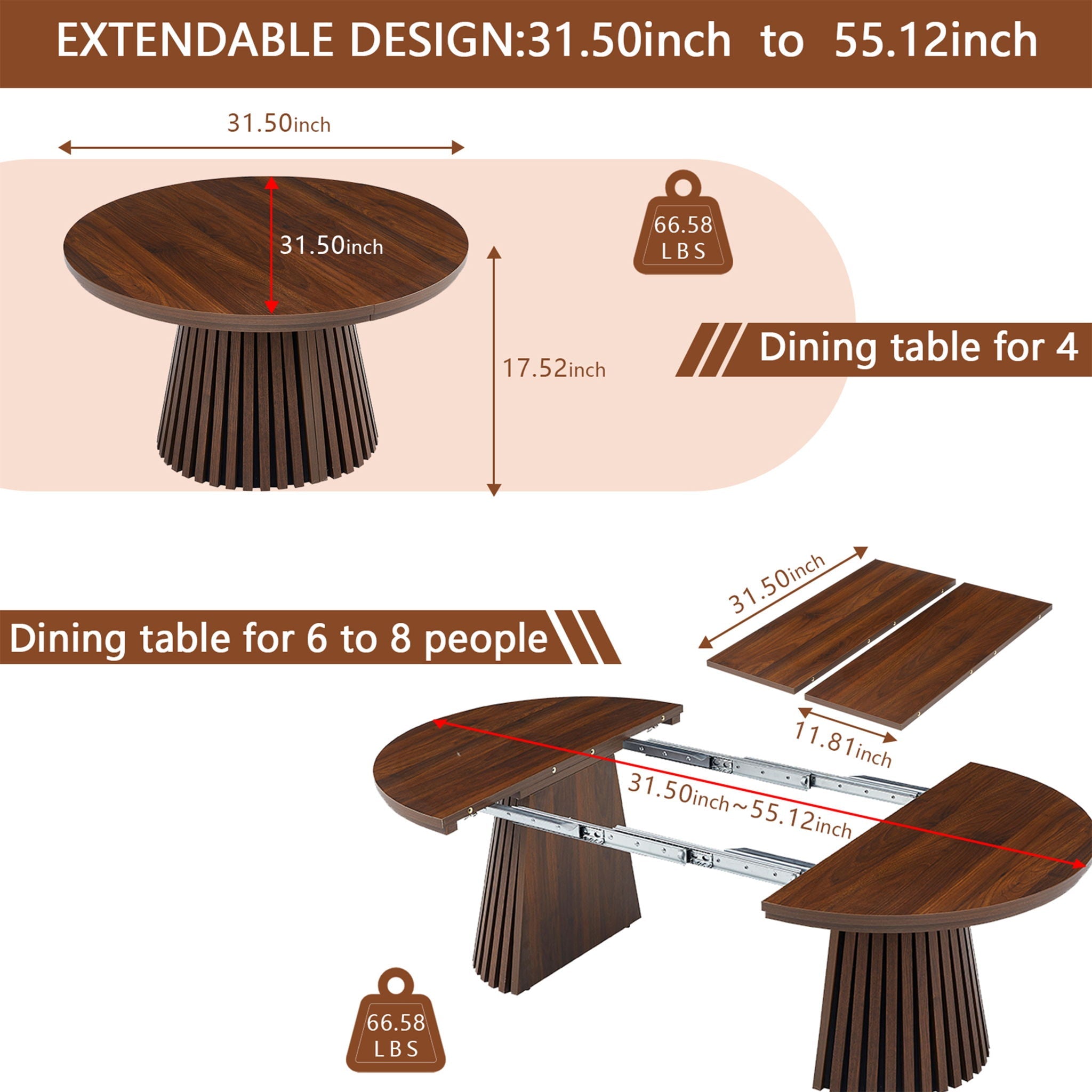 Oval Coffee Table For Living Room - Walnut by Unique Piece Furniture