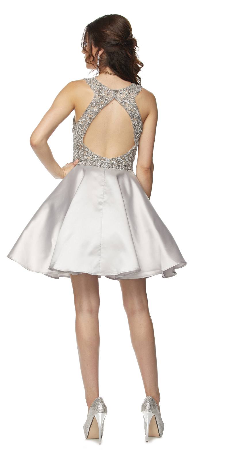 Juliet 779 Embellished Bodice Short Dress Sleeveless by DiscountDressShop