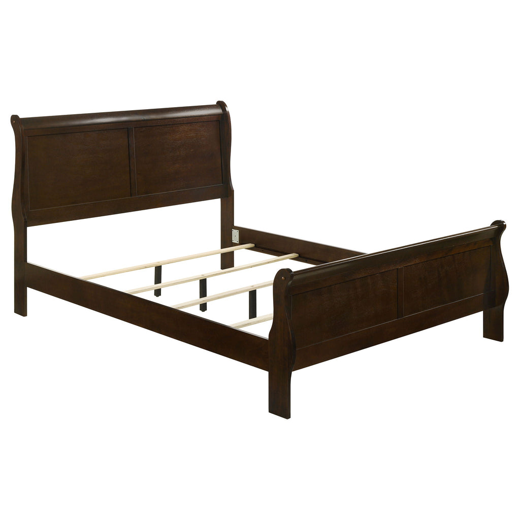 Louis Philippe Wood Queen Sleigh Bed Cappuccino by Unique Piece Furniture