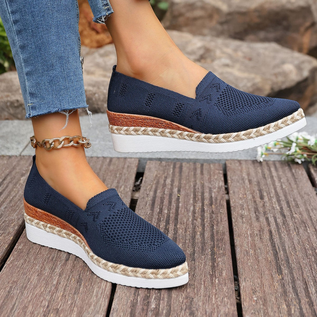 Women’s Woven Rope Platform Snakeskin Pointed-Toe Flats | Trendy Flats by FitiqueFit