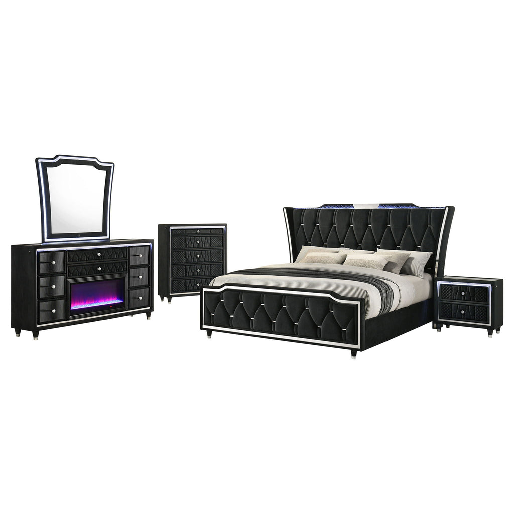 Lorient 5-piece Eastern King Bedroom Set Black by Unique Piece Furniture