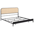 Amherst Radio Weave Rattan Metal Eastern King Bed Black by Unique Piece Furniture