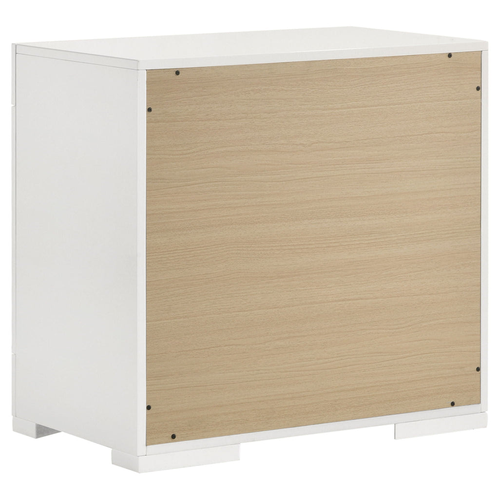 Ives 2-drawer Nightstand Bedside Table White High Gloss by Unique Piece Furniture