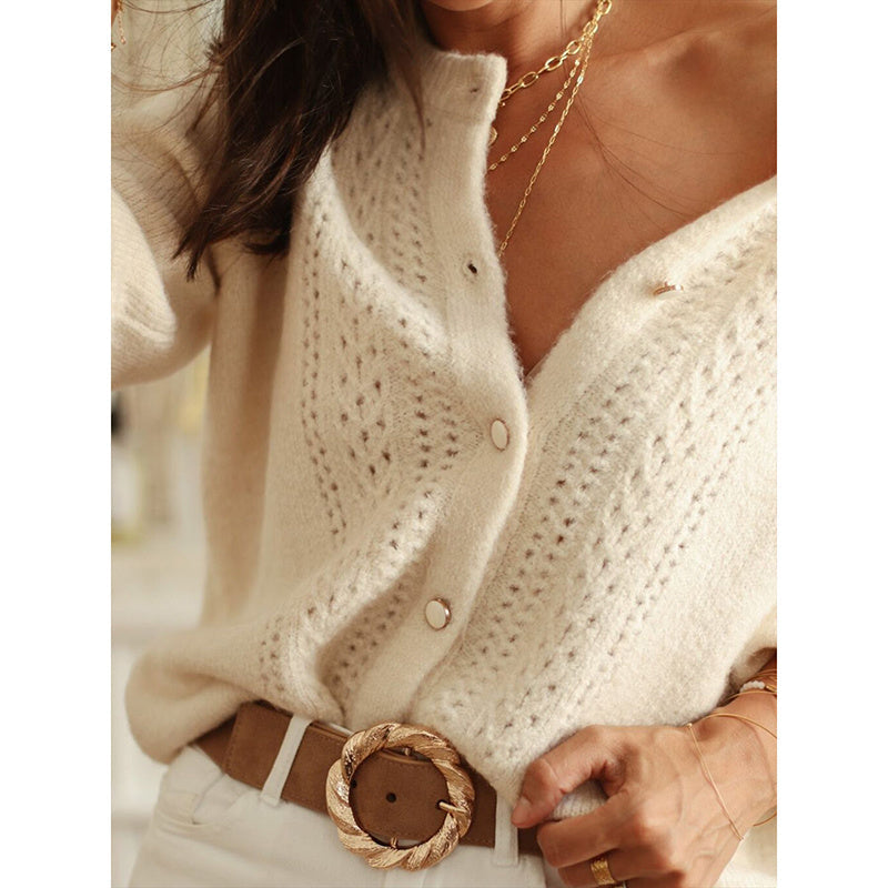 Women’s button down cardigan sweater by FitiqueFit