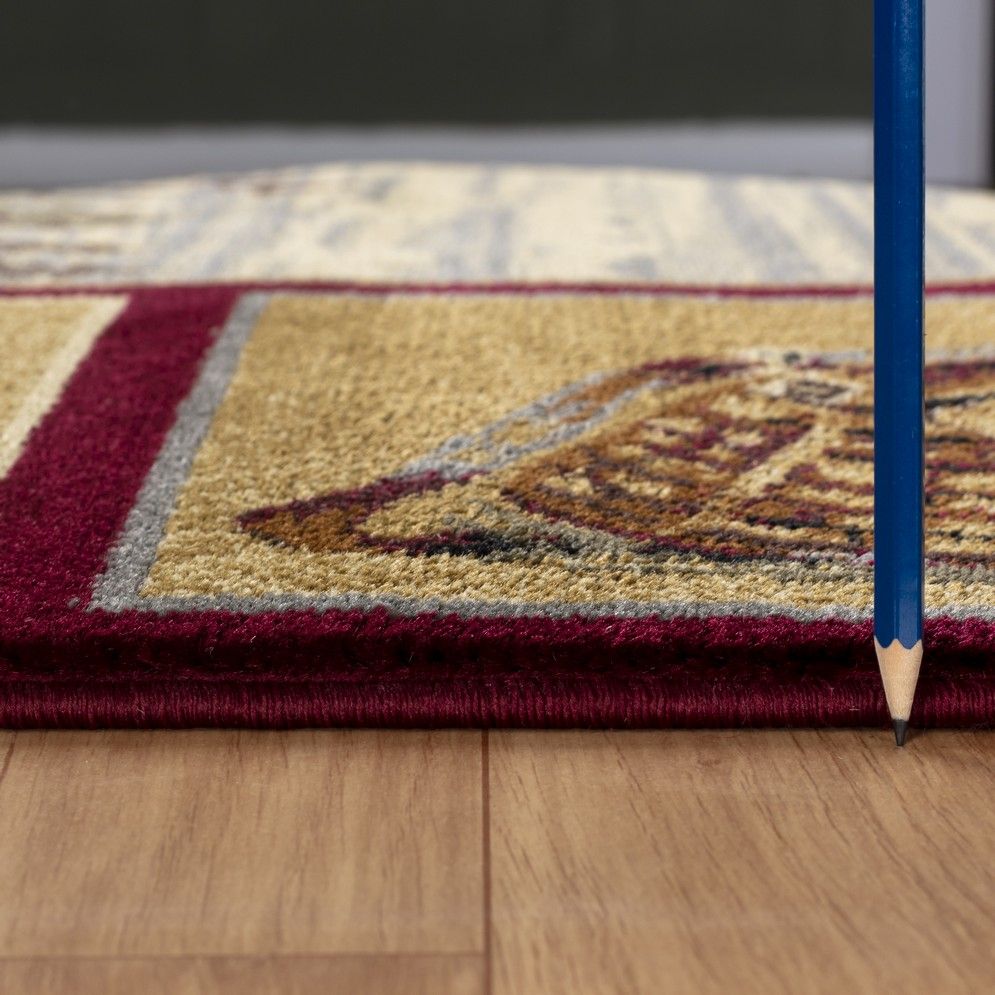 Nature's Nest - 5'3" X 7'3" Lodge Area Rug - Red by Unique Piece Furniture