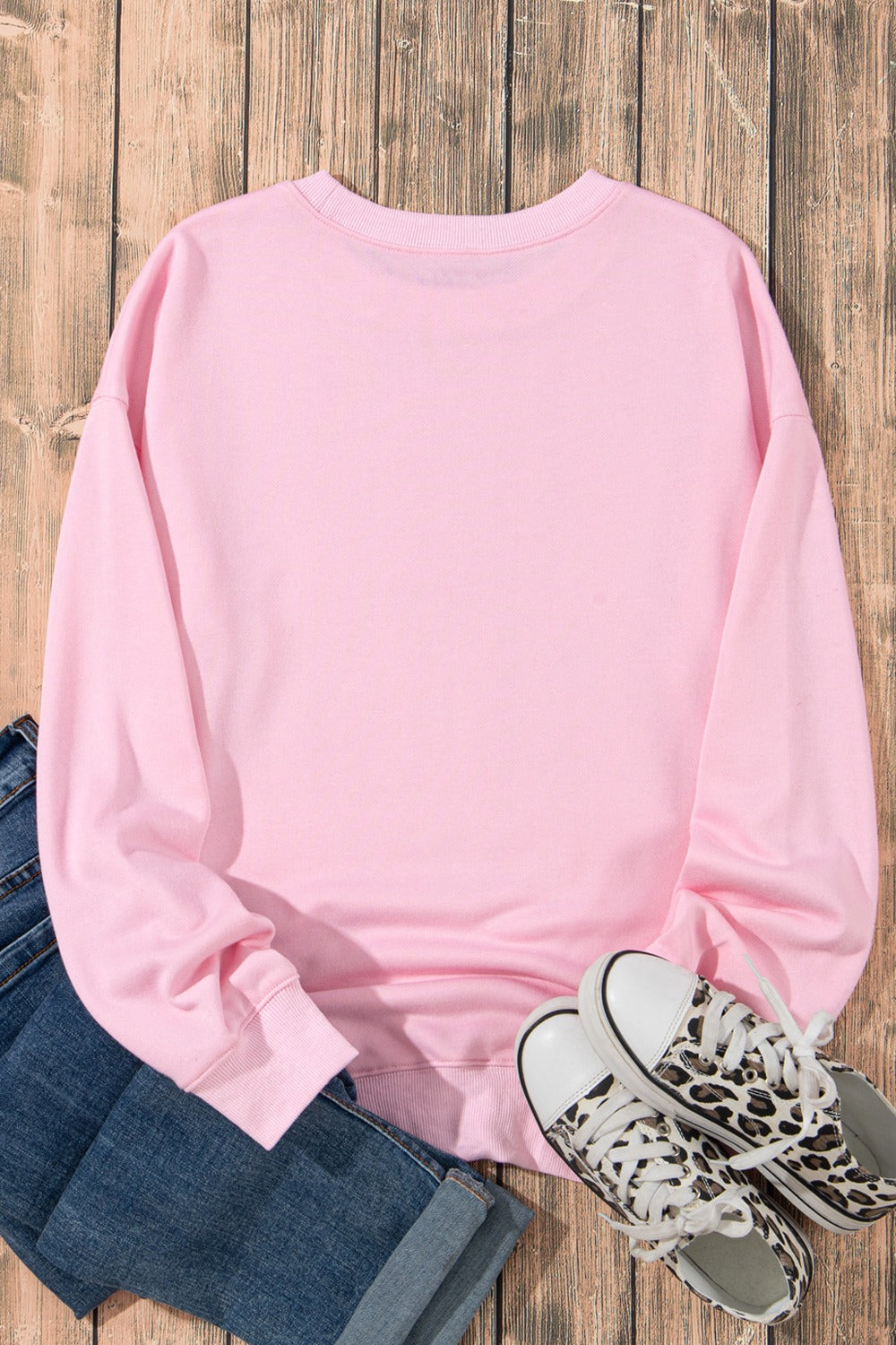 Bow Graphic Round Neck Long Sleeve Sweatshirt by Wild and Free Boutique