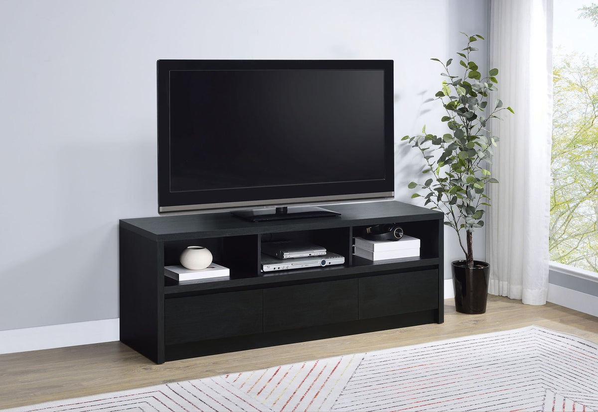 Rutland 59-inch 3-drawer TV Stand Media Console Black by Unique Piece Furniture